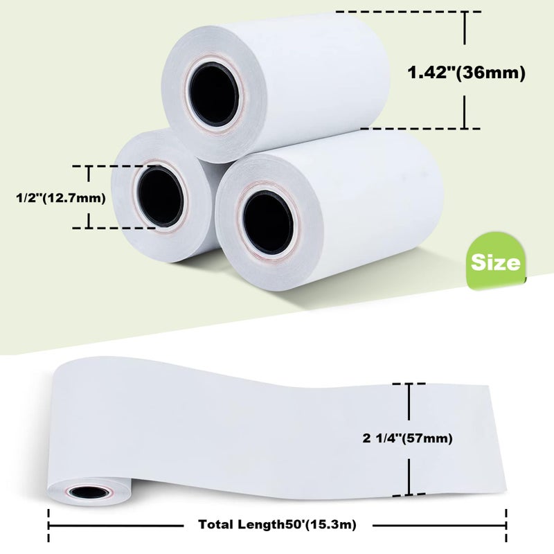 MFLABEL 2 1/4" Thermal Paper Rolls - 50 Rolls of 2.25 x 50' Credit Card Receipt Paper, Compatible with Clover POS, Visa/MasterCard Terminals, & Standard Credit Card Machines - Image 2
